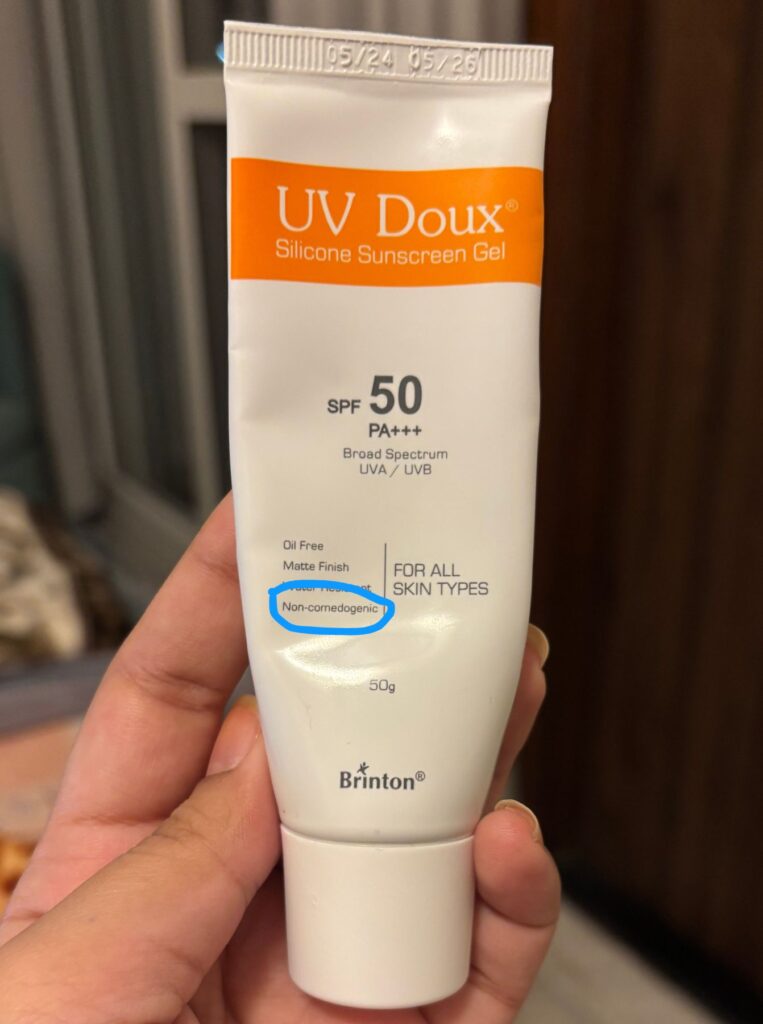 non-comedegonic sunscreen UV Doux