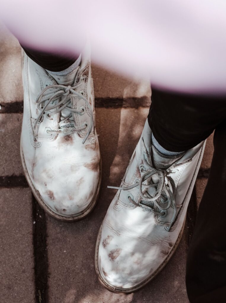 dirty white shoes