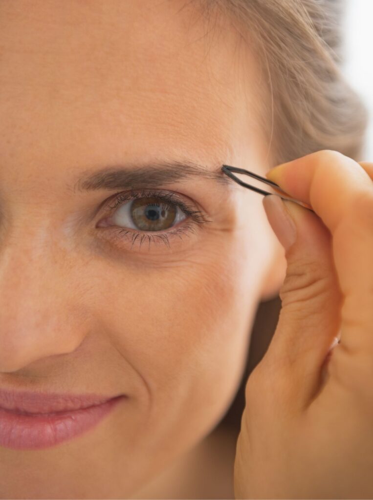 tweezing your eyebrows