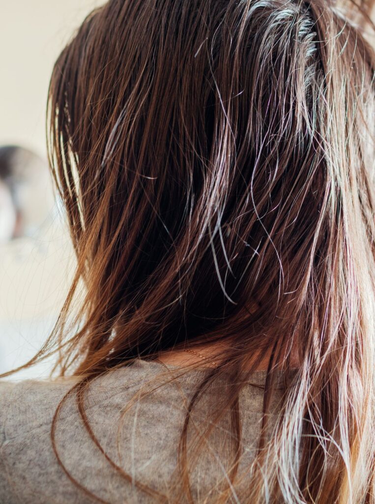 oily, dirty, and unwashed hair