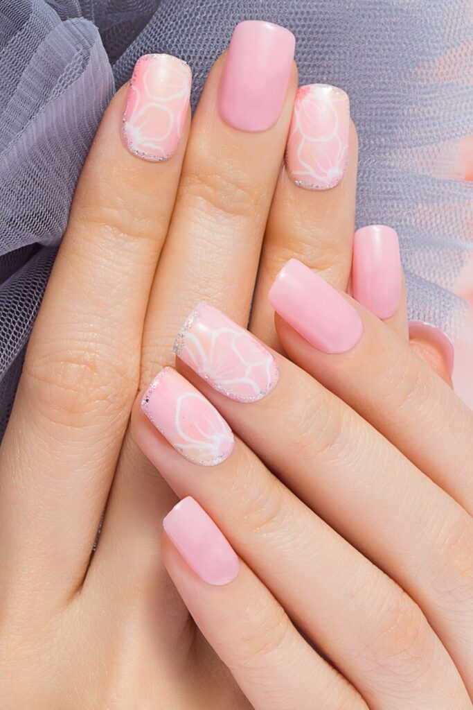 petal princess pink nails