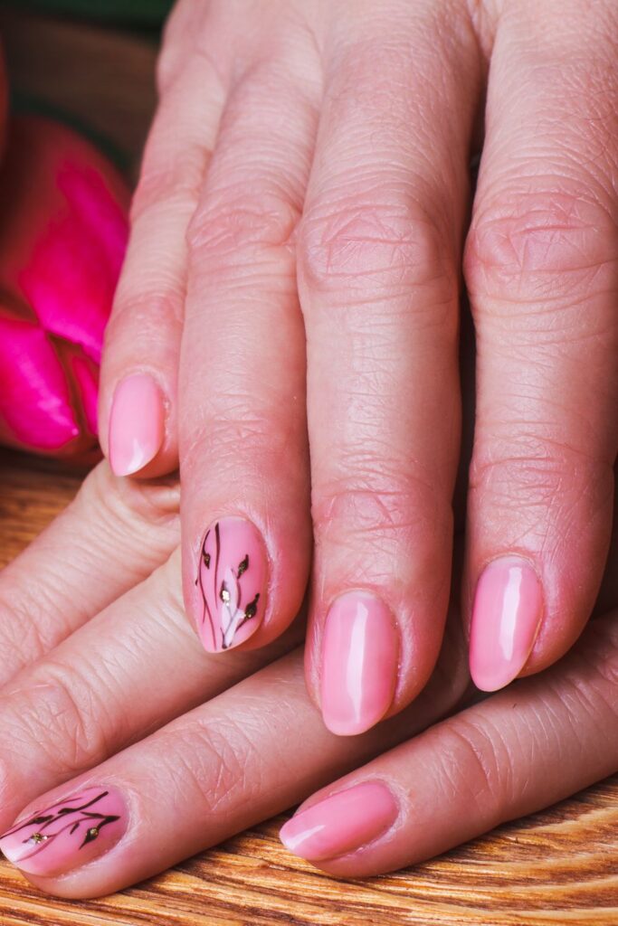 blush garden energy pink nails