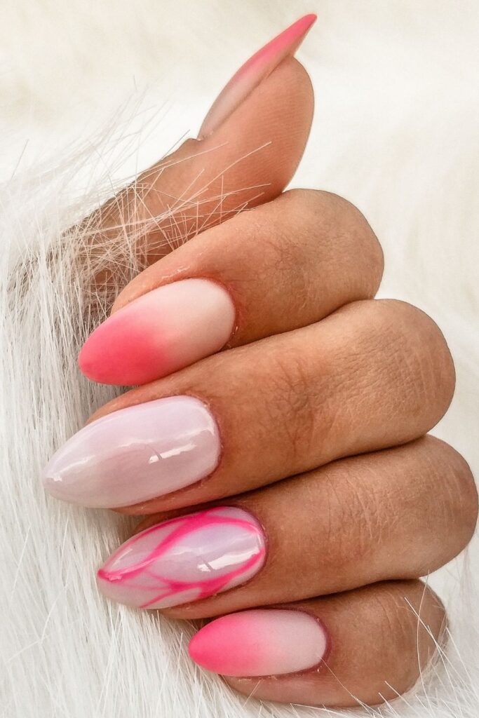 cotton candy aura pink nails